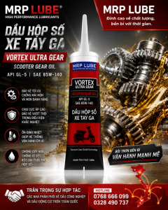 DẦU HỘP SỐ XE TAY GA MRP LUBE VORTEX ULTRA GEAR API GL-5 SAE 85W-140