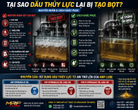 Dầu thủy lực bị tạo bọt là do đâu? 5 nguyên nhân phổ biến và cách xử lý hiệu quả